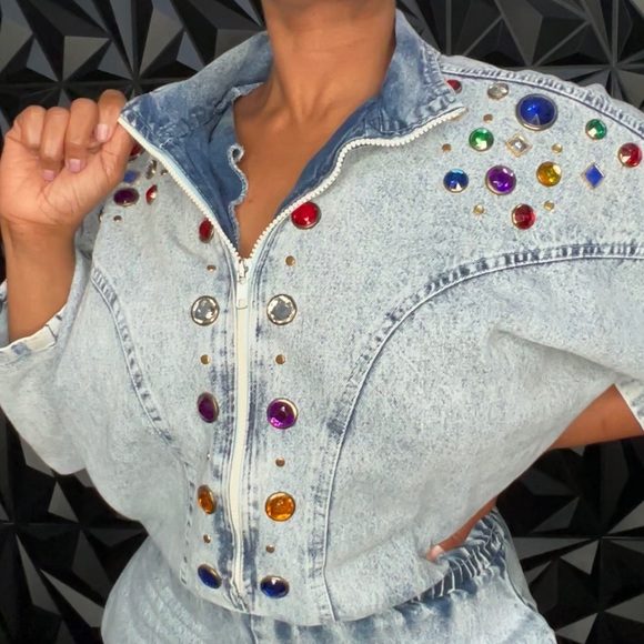 Gem Studded Vintage Jumpsuit - Picture 1 of 6